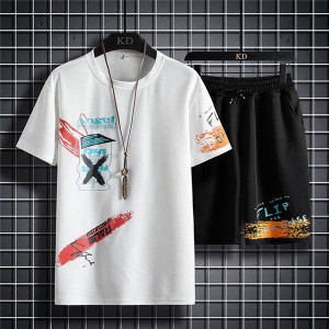 ジャージ メンズ スウェット上下セット トップス プリントTシャツ ロゴT ハーフパンツ セットアップ スウェットパンツ おしゃれ 2点セッ