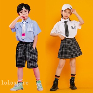 キッズ ダンス 衣装 ダンス衣装 HIPHOP ヒップホップ セットアップ 子供 夏 女の子 男の子 キッズダンス トップス パンツ 半袖シャツ 練