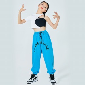 キッズダンス衣装 HIPHOP ステージ衣装 チアリーダー 衣装 ヒップホップ 女の子 韓国子供服 応援団 ジャズダンス jazz ダンスウェア 練習