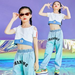 キッズダンス衣装 HIPHOP ステージ衣装 チアリーダー 衣装 ヒップホップ 女の子 韓国子供服 応援団 ジャズダンス jazz ダンスウェア 練習