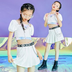 キッズダンス衣装 HIPHOP ステージ衣装 チアリーダー 衣装 ヒップホップ 女の子 韓国子供服 応援団 ジャズダンス jazz ダンスウェア 練習