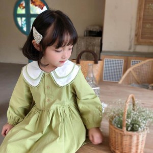 子供服 ワンピース キッズ 長袖 子供ドレス dress 女の子 秋着 膝丈ワンピース 韓国子供服 ジュニア 結婚式 カジュアル おしゃれ 可愛い 