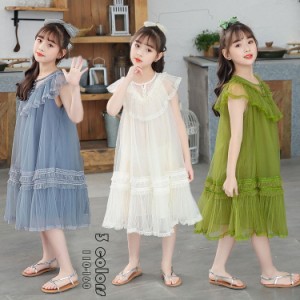 子供服 ワンピース キッズ 女の子 夏 ロング丈 ノースリーブワンピース 子供ドレス おしゃれ 韓国子ども服 ジュニア 女児 カジュアル 人