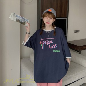 tシャツ Tシャツ レディース 夏コーデ トップス ワイドTシャツ 着痩せ 新作 プリント カジュアル アウトドア 女性着 可愛い きれいめ お