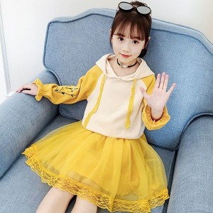 子供服 セットアップ キッズ 女の子 おしゃれ 長袖 春秋 上下セット 2点セット トップス パーカー 膝丈スカート 韓国子供服 ジュニア カ