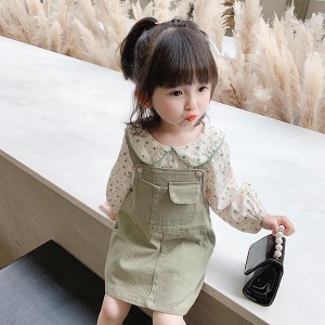 子供服 セットアップ キッズ 女の子 長袖 春服 上下セット トップス ブラウス シャツ 花柄 ワンピース サロペット 韓国子供服 ベービー 