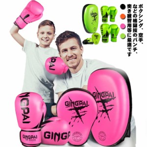 5点セット高品質 ボクシング 子供用 キックボクシングパッド グローブ 武術 ボクシンググローブ キックミット テコンドー ミット 空手 格