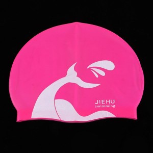 スイムキャップ防水ユニセックスプレミアムシリコーン滑り止め水泳帽子ピンク