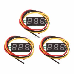 DC 0-100V デジタル電圧計 3個 3線式 テスター 電圧メーター 高精度 LEDディスプレイ 逆接続保護