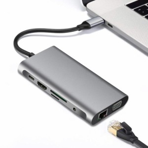 Usb cハブアダプタ-10で1ポータブル4とhdmi出力.3 usb 3.0ポート.sd/tfカードリーダーmacbook proの互換性.よりタ