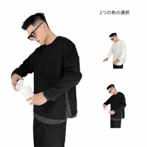 長袖 tシャツ メンズ ロング クルーネック 長袖tシャツ ロングTシャツ レイヤード シンプル 長袖Tシャツ カットソー ロンt トップス 春秋