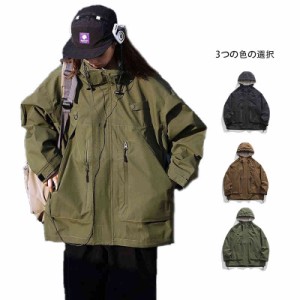 マウンテンパーカー 春 メンズ ライトアウター アウター ジャケット 春 春服 フード アウトドア ブラウン ブラック カーキ M L XL 2XL 送