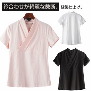 ゆかた 着物 半襦袢 下着 Tシャツ 肌襦袢 細くスリム 補正 和装 和服 簡単 衿付き 和装用 ぽっちゃり レディース 半袖 初心者 一体型 襦