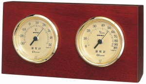 日本製天然木 ウッディEX温・湿度計 / 温湿度計