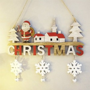クリスマス ドア吊り下げ サンタさん 木製 / インテリア 雑貨 壁掛け サンタクロース
