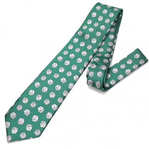 緑・ダイスだらけでパラダイス!!ころころサイコロの刺繍柄面白ネクタイ