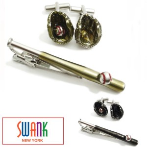 SWANK 全2色 野球 グローブ ナイスキャッチ カフスセット タイピンセット カフス タイピン セット 