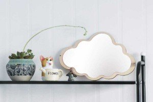  在庫限り ミラー 鏡 大きいサイズ 木製 雲型 ウォールミラー 北欧 クラウ / インテリア 韓国 雑貨