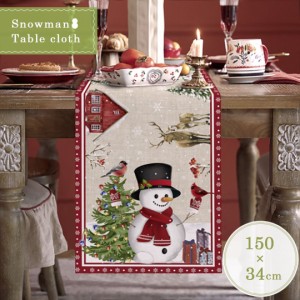 クリスマス 雪だるま テーブルクロス 150cmx34cm christmas / 飾り 豪華 ディナー おすすめ
