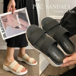 新作 サンダル 靴 かかとなし 4cm スリッパ 室内履き サンダル PVC 軽い 軽量 スタイルアップ