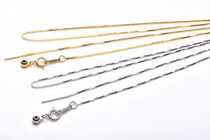 お好みの天然石を通して使えるネックレスチェーン シルバー925 シルバー・ゴールド2色 47cm ネックレス_KZ105