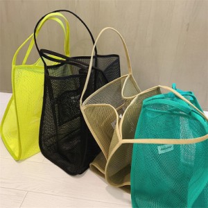 ☆透け感が可愛い!あみあみトートバッグ エコバッグにも♪_