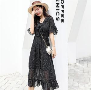 爽やかワンピース スウィート Vネック ドット シフォンワンピース ロングスカートの通販はau Pay マーケット Grinfactory Au Pay マーケット店 商品ロットナンバー