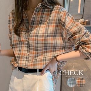 ★オールシーズン使える★ チェック柄 シャツブラウス レディース 長袖 カーディガン UVカット カジュアル トップス