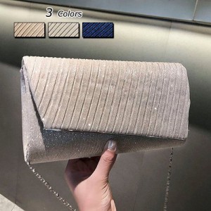 バッグ 鞄 キャバ クラッチ パーティー BAG カバン 手持ち 2WAY スタイリッシュ ラメ リブ編み ニット シャンパンゴールド シルバー ブル