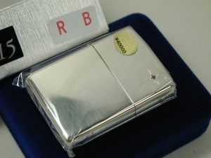 Zippo スターリングシルバー純銀無垢（ルビー入り））#15新品！