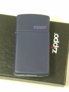 Zippoネイビーマット（紺　無地）ジッポーロゴS