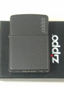 Zippo ブラックマット（黒　無地）ジッポーロゴ#218ZL