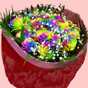 レインボーローズ ミラクル 20本の花束 送料無料 虹色のバラ サプライズ 花 生花 アレンジメント プレゼント ギフト 贈り物 フラワーギフ