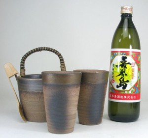 豪華酒器セット 陶芸作家　安藤嘉規作（黒糖焼酎　喜界島　900ｍｌ） 