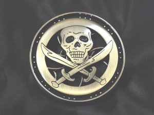 【メール便対応】ベルト バックル スカルドクロ フェース ブロンズカラー buc-00304【BELT BUCKLE ハーレー バイカー ベルト メタル 交換