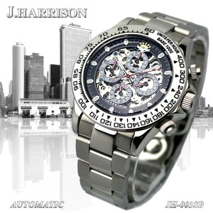 J.HARRISON ジョンハリソン 多機能両面 フルスケルトン 自動巻き腕時計 JH-003SB (3) 新品