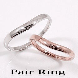 ペアリング Vライン 結婚指輪 マリッジリング ピンクゴールドK10 ホワイトゴールドK10 送料無料
