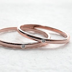 ペアリング 結婚指輪 マリッジリング ピンクゴールドK10 ダイヤモンド 指輪 送料無料 2本セット K10PG