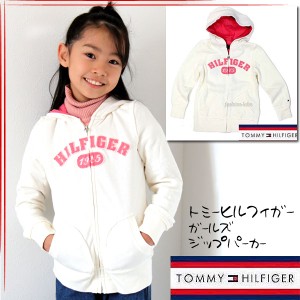 TOMMY HILFIGER トミーヒルフィガー ジップ パーカー ロゴアップリケ ガールズ アウトレットx82218082-111 