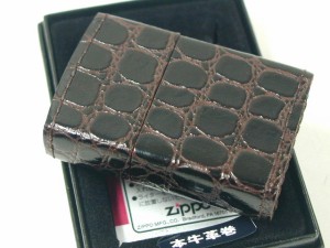 ジッポーZippo 革巻（サイドクロコ）レザー本牛革巻ブラウン茶★新品未開封