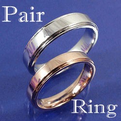 ペアリング 結婚指輪 マリッジリング ピンクゴールドK18 ホワイトゴールドK18 指輪 2本セット送料無料