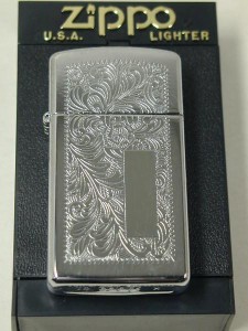 ジッポーZippo Venetianベネチアン（スリム両面）シルバー銀色#1652新品