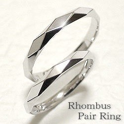 ペアリング 結婚指輪 マリッジリング ホワイトゴールドK18 ひし形