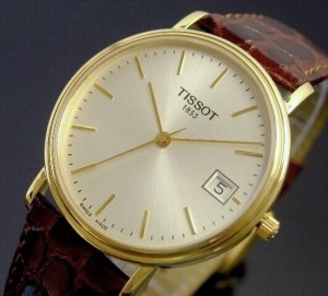 【TISSOT/ティソ】メンズ腕時計 シルバー文字盤 ブラウンレザーベルト　T52.5.411.31（送料無料）