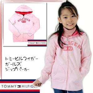 TOMMY HILFIGER トミーヒルフィガー ジップ パーカー ロゴアップリケ ガールズ アウトレットx82218082-253 