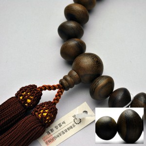 京都数珠製造卸組合・男性用数珠・シャム柿（暹羅柿）みかん珠・丸珠仕立