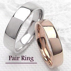 ペアリング 結婚指輪 マリッジリング ピンクゴールドK10 ホワイトゴールドK10 平打ち指輪 2本セット送料無料