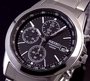 SEIKO/セイコー【クロノグラフ】メンズ腕時計 メタルベルト ブラック文字盤 SND309P1