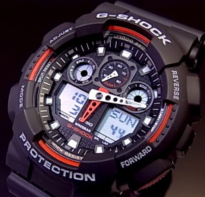 カシオ/G-SHOCK【CASIO/Gショック】アナデジ　メンズ腕時計 ブラック GA-100-1A4 海外モデル