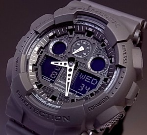 カシオ/G-SHOCK【CASIO/Gショック】アナデジ　メンズ腕時計 ブラック GA-100-1A1 海外モデル